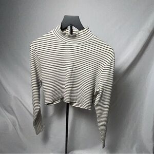 Catalina Monochrome Striped Crop Top